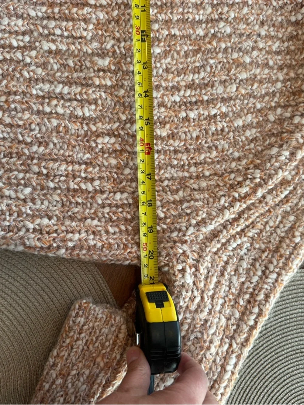 Sezane Marled Peach Crewneck Sweater - Picture 3 of 6